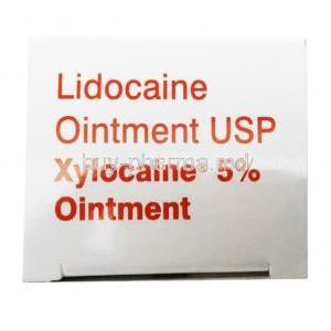 Xylocaine Ointment, Lidocaine 5% 50g box side 2
