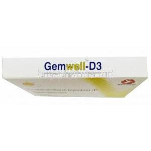 Gemwell-D3 Injection, Cholecalciferol 600000 IU box top