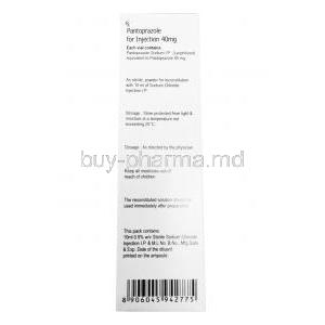 Pazolab Injection, Pantoprazole 40mg box composition