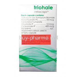Triohale Rotacap, Ciclesonide, Formoterol and Tiotropium 30 caps composition