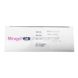 Mirago, Mirabegron 25mg box side