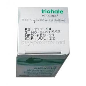 Triohale Rotacap, Ciclesonide, Formoterol and Tiotropium 30 caps box bottom