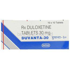 Duvanta 30, Generic Cymbalta,  Duloxetine Box