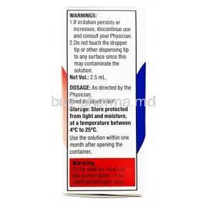 Pataday Ophthalmic Solution, Olopatadine 2%, 2.5ml, Box infromation,warning