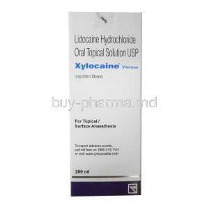 Xylocaine Viscous Solution, Lidocaine 200ml box back