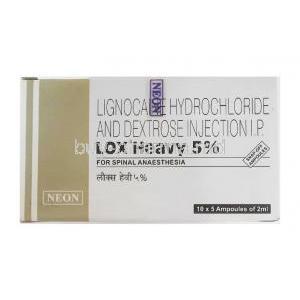 Lox Heavy Injection, Lidocaine 5% box
