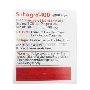 Suhagra Sildenafil 100ng composition