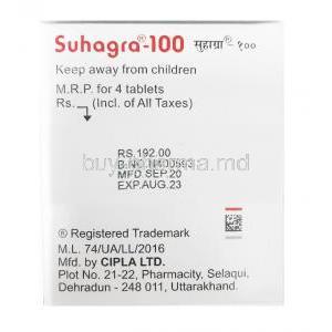 Suhagra Sildenafil 100ng manufacturer