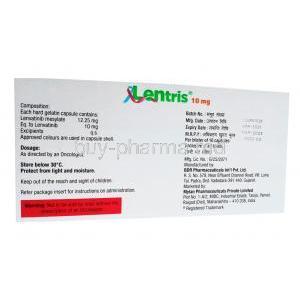 Lentris, lenvatinib 10mg composition