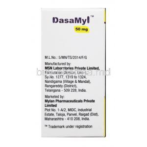 Dasamyl, Dasatinib 50 mg bottom manufacturer