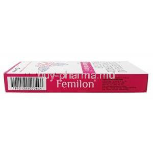 Femilon, Ethinyl Estradiol and Desogestrel  box side