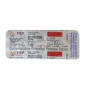 Dalstep, Dalfampridine 10mg tablet back