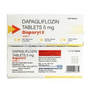 Daparyl, Dapagliflozin 5mg box