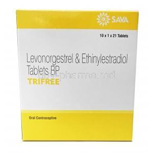 Trifree, Levonorgestrel Ethiny and  Estradiol box