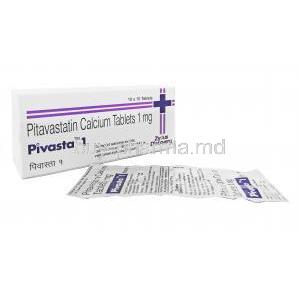 Pivasta, Pitavastatin 1 mg box and tabs