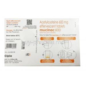 Mucizof, N Acetylcysteine 600 mg dosage