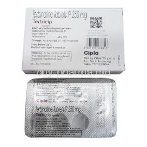 Terbicip, Terbinafine tablet and box back