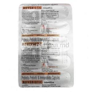 Novobiotic, Pre-Probiotic tablet back