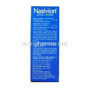 Nasivion Nasal Solution, Oxymetazoline Hydrochloride 0.01% 10ml composition