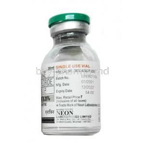 Anawin Injection, Bupivacaine 0.25% 20ml vial side