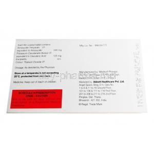 Amoxyclav, Amoxycillin and Clavulanic Acid composition