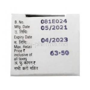 Zocon Eye drops, Fluconazole 0.3%, 5ml FDC, Box information, Mfg date, Exp date, batch number.