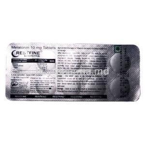 Restfine, Melatonin 10mg, tablet, Healing Pharma India, Blisterpack information