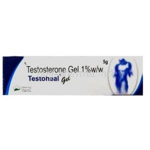 Testoheal Gel, Testosterone , Healing Pharma India, Box front view