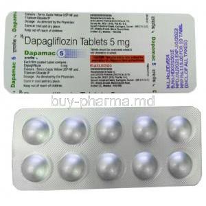 Dapamac 5, Dapagliflozin 5mg, Macleods Pharmaceuticals Pvt Ltd, Blisterpack and information