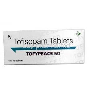 Tofypeace 50, Tofisopam 50mg, PCHPL, Box  front view