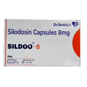 Sildoo 8, Silodosin 8mg,Dr.Reddy's, Capsule, Box front view