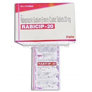 Rabicip, Generic Aciphex,  Rabeprazole  20 Mg Tablet (Cipla)