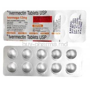 Ivermega, Ivermectin 12mg, Demega Formulations,Blisterpack,information