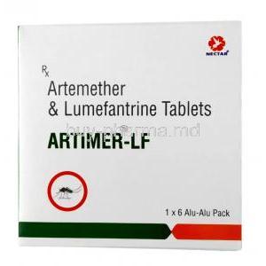 Artimer-LF, Artemether 80mg and Lumefantrine 480mg, tablet, Mectar Biophama Pvt,Ltd, Box front view