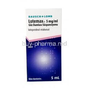 Lotemax Eye Drop,Loteprednol 0.5, 5ml,Bausch & Lomb, Box front view