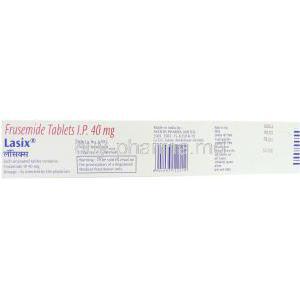 Lasix, Furosemide Tablet box information