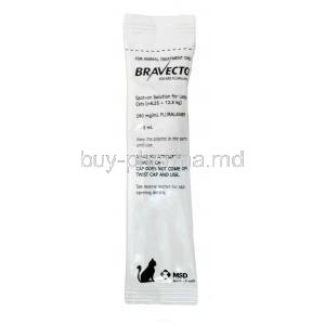 Bravecto Spot On, Fluralaner 500mg(6.25kg-12.5kg), 2pipettes X 1.79ml, MSD Animal Health,Pipette information, Direction