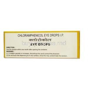 Chlorocol Eye drop, Chloramphenicol 0.5percent wv, 10ml, Jawa Pharmaceuticals Pvt Ltd, Box information, Direction, Warning