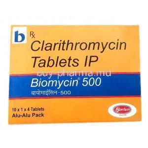 Biomycin, Clarithromycin 500mg, Biochem Pharmaceutical Industries, Box front view