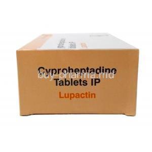 Lupactin, Cyproheptadine 4mg, tablet, Lupin Ltd, Box side view