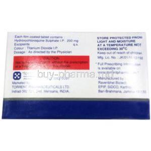 HQTOR, Hydroxychloroquine 200mg, Torrent Pharma, Box information, Dosage, storage, cantion