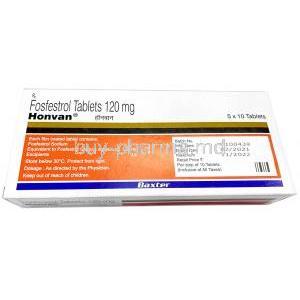 Honvan, Fosfestrol 120 mg, Zydus Cadila, Box information