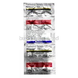 Honvan, Fosfestrol 120 mg, Zydus Cadila, Sheet information