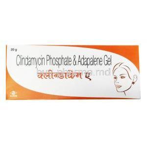 Clindakem A Gel, Adapalene 0.1 ％/ Clindamycin 1%, 20g, Alkem Laboratories Ltd, Box back view