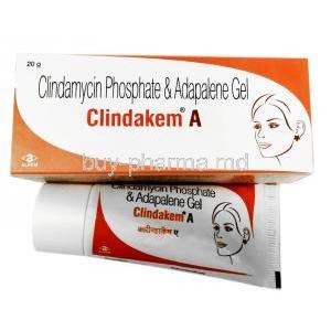 Clindakem A Gel, Adapalene 0.1 ％/ Clindamycin 1%, 20g, Alkem Laboratories Ltd, Box, tube
