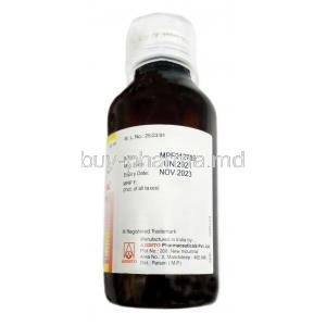 Ambrodil Syrup, Ambroxol 30mg per 5ml, 100 ml, Aristo Pharmaceuticals,Bottle information, Batch No. Mfg date, Exp date