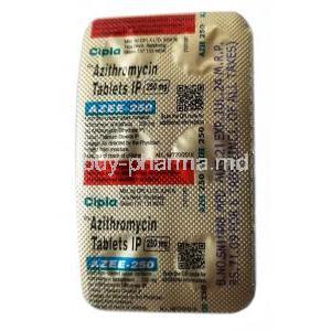 Azee, Azithromycin 250mg, Cipla, Blisterpack information