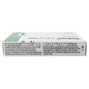 Dekort, Dexamethasone 0.5mg, Deva Holdings, Box top view