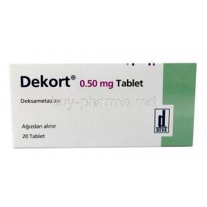 Dekort, Dexamethasone 0.5mg, Deva Holdings, Box front view