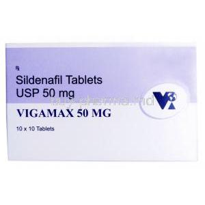 Vigamax,Sildenafil 50mg, VEA Impex, Box front view